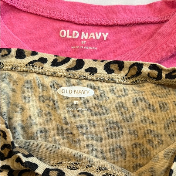 Old Navy Pink and Leopard Short Sleeve Tees - Picture 2 of 6